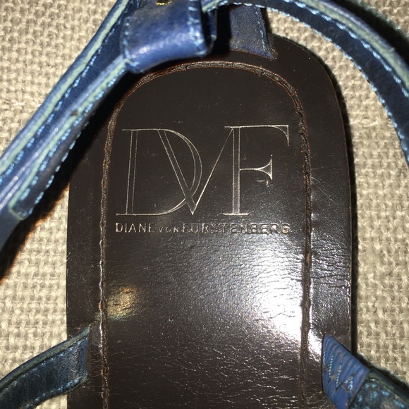 Diane Von Frustenberg Dark Blue Sandals - Picture 2 of 3