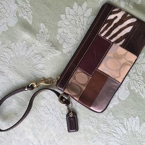 COACH animal print wristlet