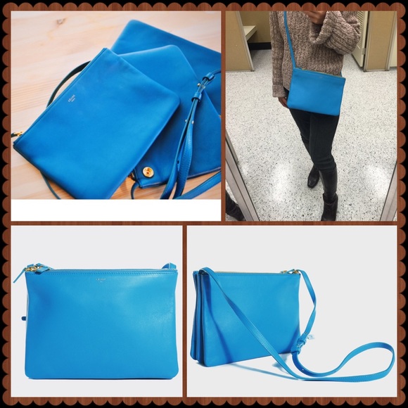 SOLD Celine Large Trio Crossbody in Sea Blue - Picture 2 of 4