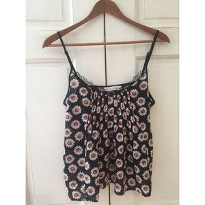 Black and pink daisy camisole