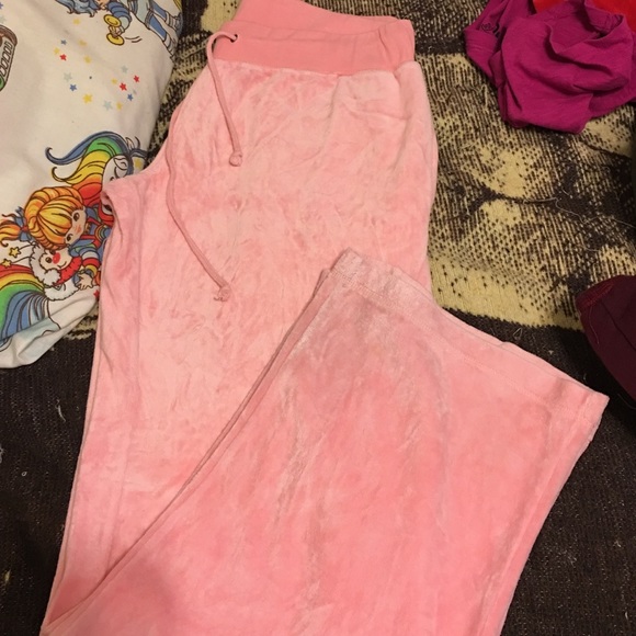 Peach velour pants
