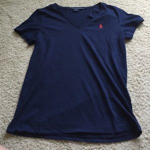 Ralph Lauren Sport Navy V Neck sz M
