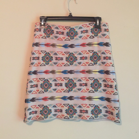 Willow & Clay Embroidered Aztec-inspired Skirt