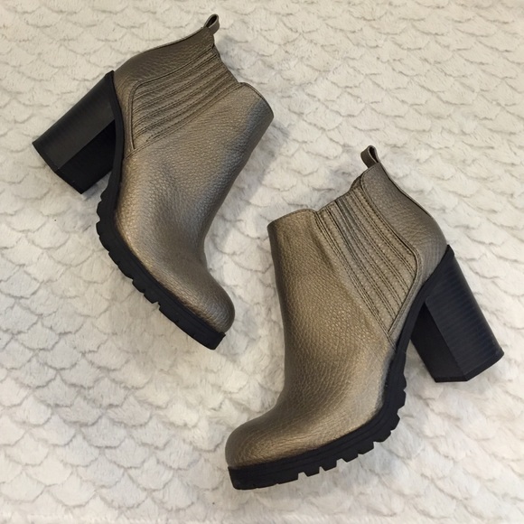 Pewter chunky booties
