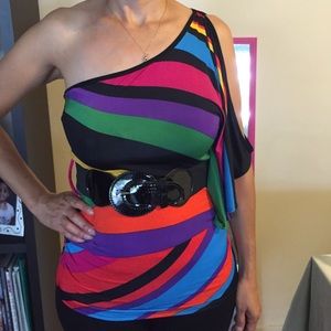 ✨Colorful One Shouldered Top