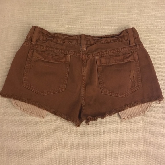 LF Carmar Distressed Brown Denim Shorts - Picture 4 of 4