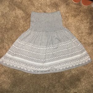 Grey and white sweater skirt