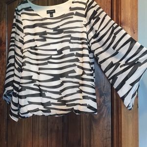 Black and white sheer top