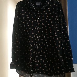 Black, Porky The Pig, button down shirt