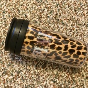 PINK cheetah/leopard print coffee tumbler 👌