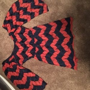 Super cute Orange and blue long sleeve blouse!