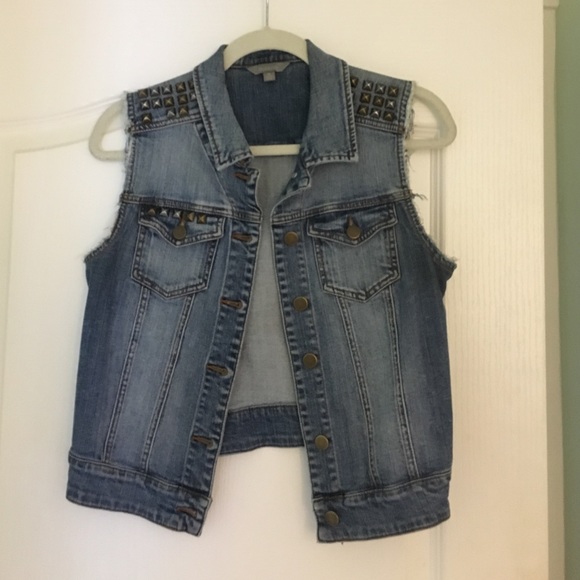Studded Jean Vest