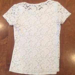 White Lace back Tee