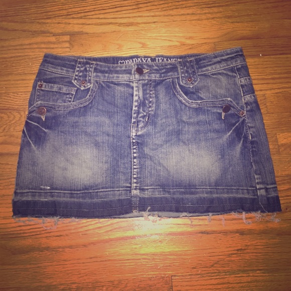 Papaya denim mini shirt