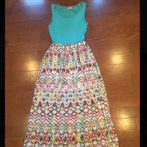 Long, multicolored Maxi style dress