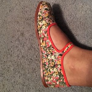 Floral mary janes