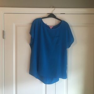 Lilly Pulitzer Blue Silk Top