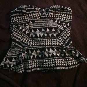 Charlotte Russe Strapless Tribal Top