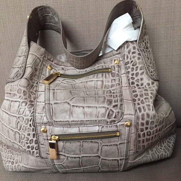 Like new Kooba shoulder purse gray croc style