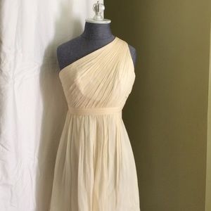 J. Crew Kylie Dress In Champagne Silk Chiffon