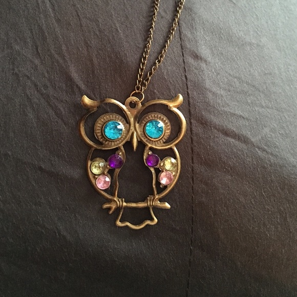 Vintage style owl pendant necklace - Picture 2 of 3