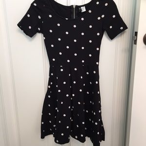 Black polka dot dress