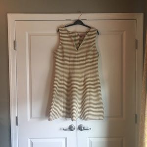 Lilly Pulitzer Gold/White Janice Shift Dress XL