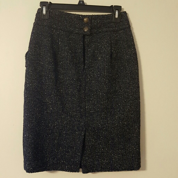 Cabi Navy/cream Tweed Pencil Skirt - Picture 3 of 4