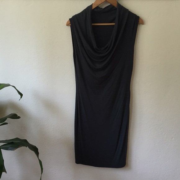 Helmut Lang Cowl Neck Green Mini Dress sz S