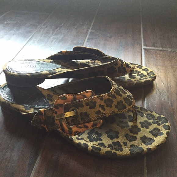 Fendi Cheetah Buckle Sandals size 37