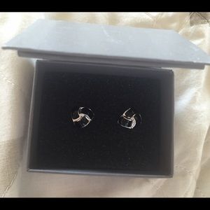 Black & Silver stud earrings