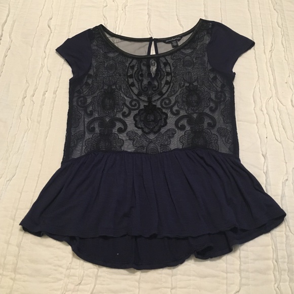 American eagle mesh beaded blouse