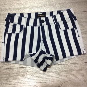 Blue and white striped shorts!