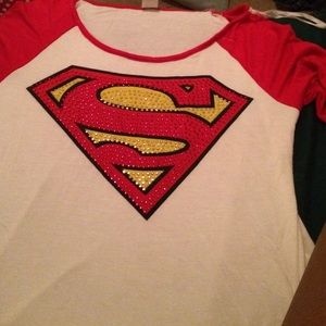 White and red superman shirt