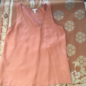 J crew 100% silk, one pocket tank
