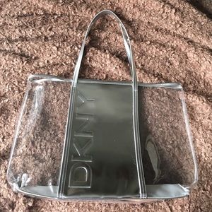 DKNY Large Clear/Silver Tote