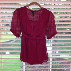 H&M dark pink blouse