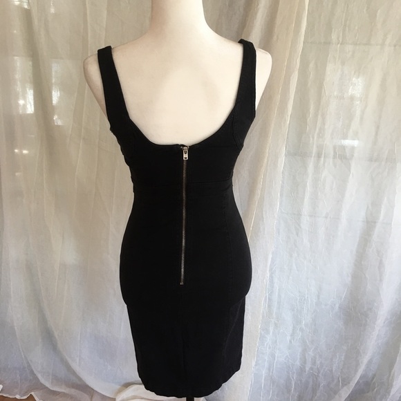 ❤️SOLD❤️Guess Black Bodycon Bustier Denim Dress - Picture 2 of 4