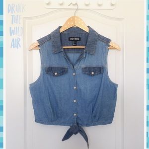 🐠 Tie-front Denim Vest