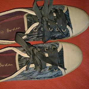 Boden Blue Velveteen Sneakers