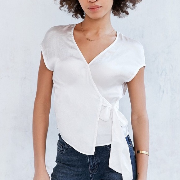Urban outfitters silky wrap top