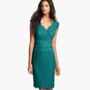 Tadashi Shoji Embroidered Dress in Frosted Jade
