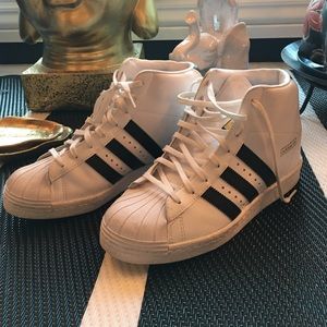 ✨ adidas super star high tops ✨