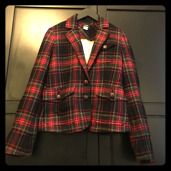 J. Crew Plaid Wool Blazer