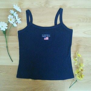 Blue cropped tank top
