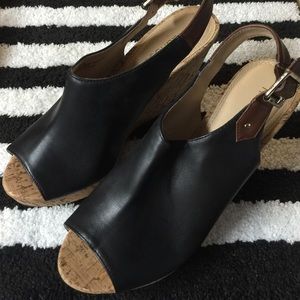 Maurice's Ria two toned open toe cork wedges