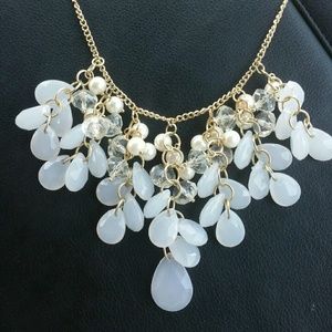 White Statement Necklacr