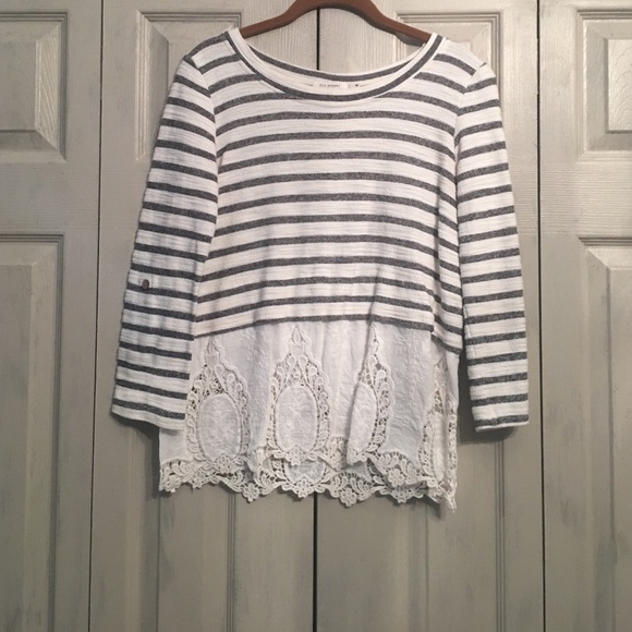 Striped Lace Top.