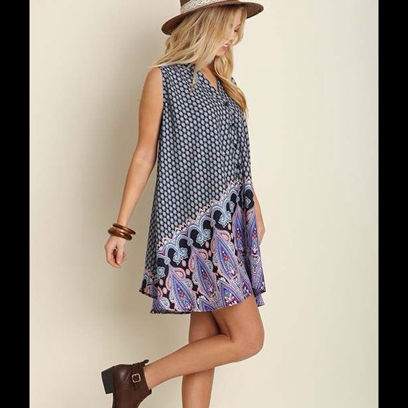 Button Down Sleeveless Shift Mini Dress S - Picture 2 of 3