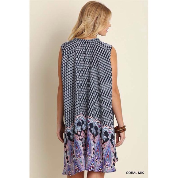 Button Down Sleeveless Shift Mini Dress S - Picture 3 of 3